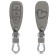 KW Synthetic Nubuck Leather Θήκη Κλειδιού Ford - 3 Κουμπιά - Grey