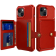 HappyCase 3 σε 1 - Θήκη Σιλικόνης με Ενσωματωμένο PU Πορτοφόλι - Apple iPhone 15 Plus - Red