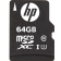 HP Κάρτα Μνήμης MicroSD 64GB Class 10 U1 με Αντάπτορα SDHC / SDXC - 2 Έτη Εγγύηση