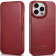 iCarer Curved Edge Oil Wax Leather Folio - Δερμάτινη MagSafe Flip Θήκη-Πορτοφόλι - Apple iPhone 14 Pro Max - Red