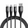 Joyroom 3 in 1 S-1230G4 - Καλώδιο Φόρτισης και Μεταφοράς Δεδομένων USB σε Type-C / Lightning / Micro-USB - 120cm - 3A - Black