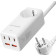 KW Desktop Power Strip EU GaN Charger - Μονόπριζο με 1 x Υποδοχή AC 4000W με Καλώδιο 150cm / Ταχυφορτιστής με 2 x USB-A / 3 x Type-C - 75W - White