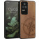 KWmobile Σκληρή Ξύλινη Θήκη με TPU Bumper - Xiaomi Poco F4 - Walnut / Navigational Compass / Dark Brown