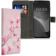 KWmobile Θήκη - Πορτοφόλι Samsung Galaxy M12 - Magnolias Pink / White / Dusty Pink