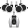 KW Office Chair Wheels - Ροδάκια Σκληρού Δαπέδου με Φρένο 10/22mm για Καρέκλα Γραφείου / Έπιπλα - Διάμετρος Τροχού 50mm - 5 Τεμάχια - White
