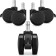 KW Office Chair Wheels - Ροδάκια Σκληρού Δαπέδου με Φρένο για Καρέκλα Γραφείου / Έπιπλα με Υποδοχή 10mm - Διάμετρος Τροχού 50mm - 5 Τεμάχια - Black
