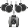 KW Office Chair Wheels - Ροδάκια Σκληρού Δαπέδου με Φρένο για Καρέκλα Γραφείου / Έπιπλα με Υποδοχή 10mm - Διάμετρος Τροχού 50mm - 5 Τεμάχια - Grey