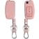 KW PU Leather Θήκη Κλειδιού Ford - 3 Κουμπιά - Flip Key - Dusty Pink