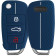 KW Θήκη Κλειδιού Audi - Σιλικόνη - 3 Κουμπιά - Flip Key - Dark Blue / White