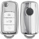 KW Θήκη Κλειδιού VW / Skoda / Seat - Σιλικόνη - 3 Κουμπιά - Rally Stripe / White / Silver