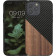 KWmobile Wood and Carbon Fiber - Σκληρή Ξύλινη Θήκη με TPU Bumper και Ανθρακονήματα - Apple iPhone 14 Pro Max - Dark Brown / Black / Walnut