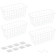 Navaris Adhesive Baskets - Σετ με 4 Αυτοκόλλητα Μεταλλικά Καλάθια Τοίχου Οργάνωσης και Αποθήκευσης - 30 x 14 x 13.5 cm - White