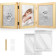 Navaris Baby Picture Frame with Plaster Cast - Κορνίζες από Ξύλο Πεύκου με Σετ 3D Αποτύπωσης Ποδιού & Χεριού από Πύλο για Βρέφη - Beige
