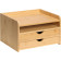 Navaris Bamboo Desk Organizer with Drawers - Ράφι / Βάση Οργάνωσης Γραφείου από Μπαμπού με 2 Συρτάρια - 31.8 x 19 x 25.4 cm - Light Brown
