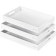 Navaris Bamboo Serving Trays - Σετ με 3 Δίσκους Σερβιρίσματος από Μπαμπού με Λαβές - White