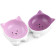 Navaris Cat Bowls with Ears Set of 2 - Σετ με 2 Μπολ Φαγητού και Νερού σε Σχήμα Γάτας - Violet / Pink