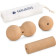 Navaris Cork Massage Fascia Roller Ball Set - Σετ Μασάζ από Φελλό - Κύλινδρος / Μπάλα / Peanut Duo - Light Brown
