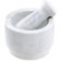 Navaris Double Sided Marble Mortar and Pestle Set - Σετ με Γουδί και Γουδοχέρι Διπλής Όψεως από Μάρμαρο - 13 x 9 cm - White / Grey