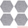 Navaris Hexagon Felt Memo Boards - Σετ με 4 Πλαίσια Ανακοινώσεων και Πινέζες - Light Grey