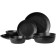 Navaris Linen Artisan Dinnerware - Κεραμικό Σετ Πιάτων Φαγητού 8 Τεμαχίων / Σερβίτσιο για 2 Άτομα - Charcoal Black