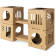 Navaris Modular Cat Tunnel Cubes / Play Tower Condo - Παιχνίδι / Σπίτι για Γάτες / Κουνελάκια με 2 x Ονυχοδρόμια / 2 x Γέφυρες & 4 x Κύβους από Χαρτόνι Γκοφρέ - Brown