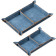 Navaris PU Leather Tray Set - Σετ με 2 Δίσκους Αποθήκευσης / Οργάνωσης από PU Δέρμα και Μέταλλο με Ρυθμιζόμενο Μαγνητικό Διαχωριστικό - Dark Blue
