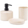Navaris Sand Bathroom Set - Σετ με 3 Κεραμικά Αξεσουάρ Μπάνιου με Δοχείο Σαπουνιού / Δοχείο για Οδοντόβουρτσες / Βάση Σαπουνιού - Sand