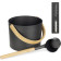 Navaris Sauna Kit - Σετ Κάδος Σάουνας με Κουτάλα και Κλεψύδρα από Αλουμίνιο και Μπαμπού - 5L - Black