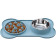 Navaris Slow Feeder and Water Bowl Set - Σετ Μπολ Φαγητού Αργής Κατάποσης από Σιλικόνη και Μπολ Νερού από Ανοξείδωτο Ατσάλι για Κατοικίδια - Dark Blue 