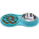 Navaris Slow Feeder and Water Bowl Set - Σετ Μπολ Φαγητού Αργής Κατάποσης από Σιλικόνη και Μπολ Νερού από Ανοξείδωτο Ατσάλι για Κατοικίδια - Turquoise