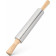 Navaris Stainless Steel Rolling Pin - Πλάστης από Ανοξείδωτο Ατσάλι με Ξύλινες Λαβές - Grey