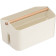 Navaris Storage Organiser Box - Κουτί Οργάνωσης με Ξύλινη Λαβή - 26.5 x 16.5 x 15 cm - Cream