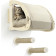 Navaris Wall-Mounted Cat Hideout - Σετ Επιτοίχιο Κρεβάτι / Κρησφύγετο / Αιώρα με Μαξιλάρι για Γάτες με 2 Σκαλοπάτια από Ξύλο Πεύκου & Ύφασμα Λινό - 43 x 39 x 40 cm - Beige