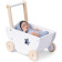 Navaris Wooden Doll Pram - Σετ Παιδικό Ξύλινο Καροτσάκι με Κουβέρτα και Μαξιλάρι για Κούκλες - White