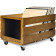 Navaris Wooden Record Box with Chalkboard - Ξύλινο Κουτί Αποθήκευσης με Ροδάκια και Μαυροπίνακα για Δίσκους Βινυλίου / LP - Dark Brown 