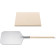 Navaris XL Pizza Stone Set for Baking - Σετ Τετράγωνη Πέτρινη Πλάκα Ψησίματος Πίτσας & Φτυάρι Πίτσας από Αλουμίνιο – Brown