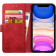 Rosso Element PU Θήκη Πορτοφόλι Apple iPhone 11 - Red