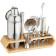 Σετ Κοκτέιλ Relaxdays 16-Part Cocktail Shaker Set από Ανοξείδωτο Ατσάλι με Βάση από Μπαμπού Silver / Natural