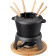 Σκεύος για Φοντύ Navaris 2QT Cast Iron Fondue Saucepan από Μαντέμι με 6 Πιρούνια για Τυρί / Σοκολάτα Black