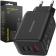 Spacecase SC008B 3-Port GaN USB Charger - Ταχυφορτιστής Ταξιδιού / Αντάπτορας με 1 x USB-A / 2 x Type-C - 65W - Black