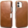 Θήκη iPhone 12 / 12 Pro iCarer Vintage Series Side-Open Δερμάτινη Light Brown