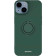 Θήκη iPhone 14 Spacecase Silicone Ring Σιλικόνης με Μεταλλικό Μαγνητικό Ring Holder Dark Green 