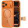 Θήκη iPhone 17 Pro Tech-Protect MagPeak CC Σκληρή Διάφανη με MagSafe & Πλαίσιο Κάμερας Cosmic Orange / Clear