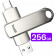 USB-A & Type-C Stick Buddi Dual Memory Stick USB 3.1 256GB 5 Έτη Εγγύηση Grey