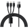 Veger V303 Premium 3 in 1 Charging Cable - Καλώδιο Φόρτισης και Μεταφοράς Δεδομένων USB-A σε Lightning / Type-C / MicroUSB - 150cm - 2.4A - Black