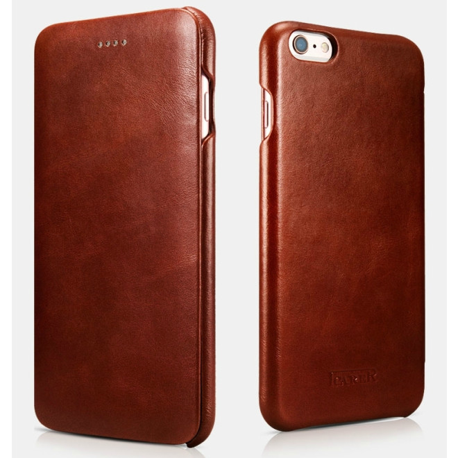 iCarer Vintage Series Curved Edge Side-Open - Δερμάτινη Θήκη iPhone 6S / 6 - Brown