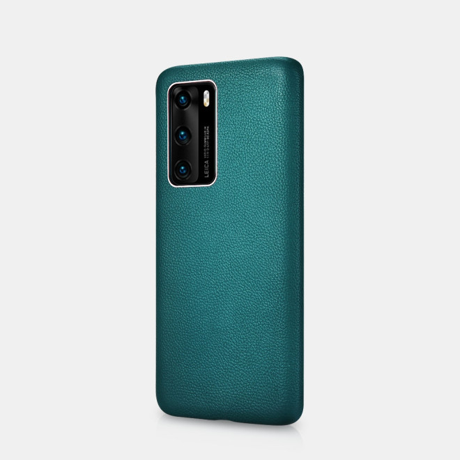 iCarer Grained Series Δερμάτινη Σκληρή Θήκη Huawei P40 - Green