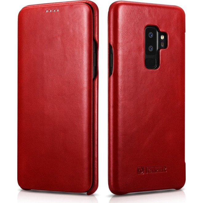 iCarer Vintage Series Curved Edge - Δερμάτινη Θήκη Samsung Galaxy S9 Plus - Red 