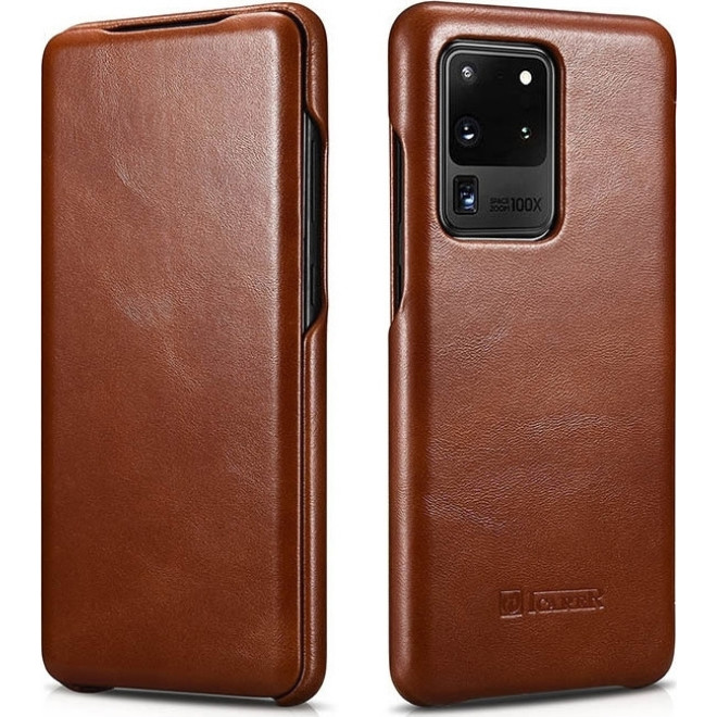 iCarer Vintage Series Curved Edge - Δερμάτινη Θήκη Samsung Galaxy S20 Ultra - Brown