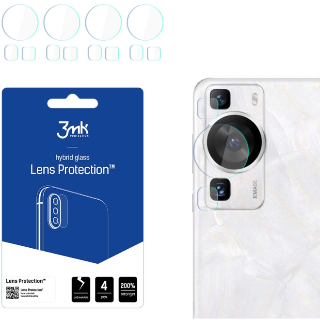 3MK Hybrid Glass Camera Protector - Αντιχαρακτικό Υβριδικό Προστατευτικό Γυαλί για Φακό Κάμερας Huawei P60 Pro - 4 Τεμάχια 